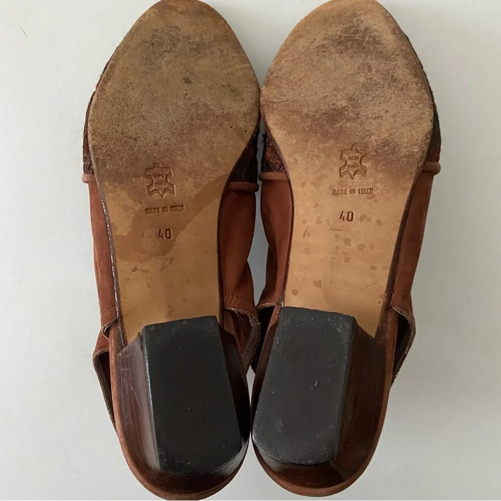 Vergelio, Low Heel, Tapestry Suede Sling-Back Shoe